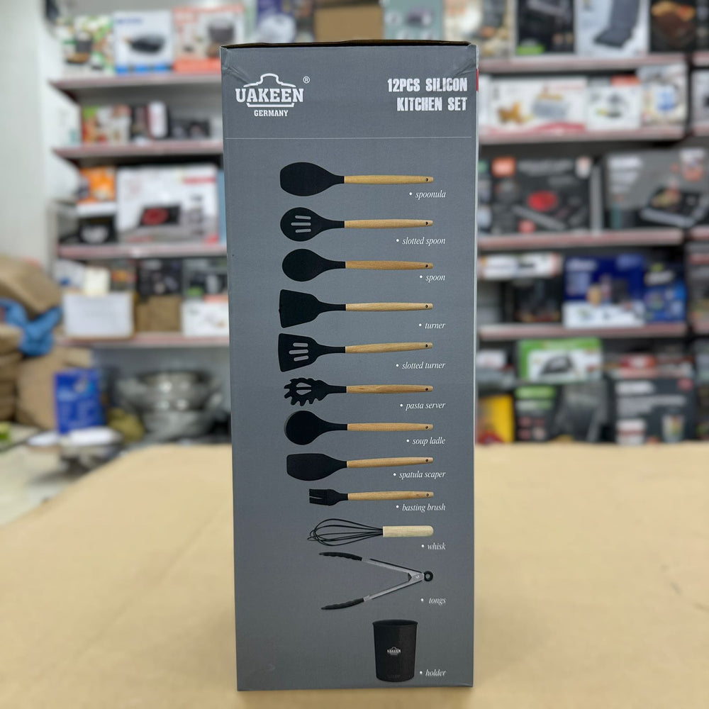 Uakeen 12pcs Silicone Kitchen Spoon Set VK-76