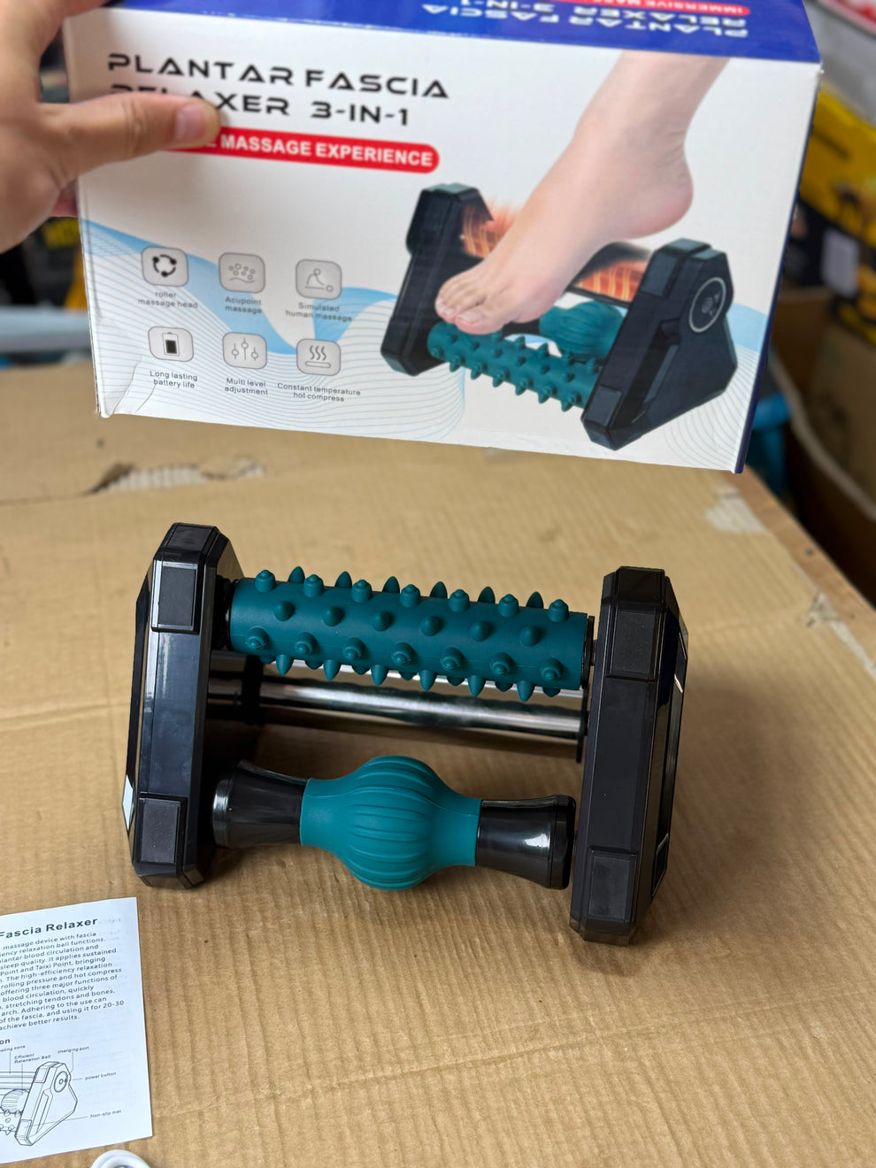 3-in-1 Plantar Fascia Relaxer & Electric Foot Massager with Heat
