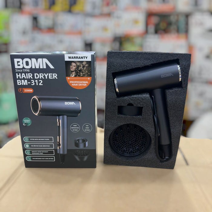 Boma Professional Hair Dryer BM-312 – Fast Drying, Lightweight Design BM-312 Boma Hair Dryer | Powerful Motor for Salon-Style Blowouts