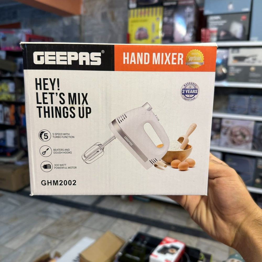 Geepas Hand Mixer GHM2002 – 5 Speed Lightweight Hand Mixer with Stainless Steel Beaters