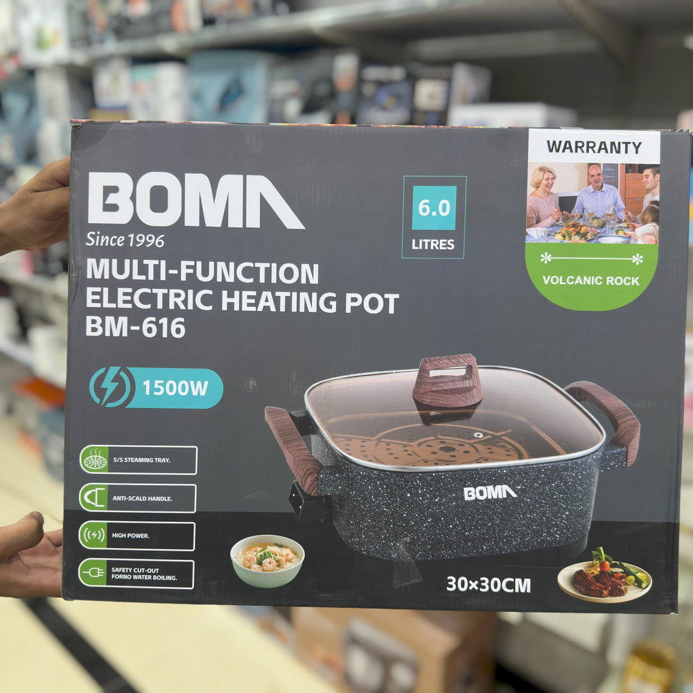 Boma 6L Multi-Function Electric Heating Pot BM-616 – Non-Stick Electric Cooker & Hot Pot