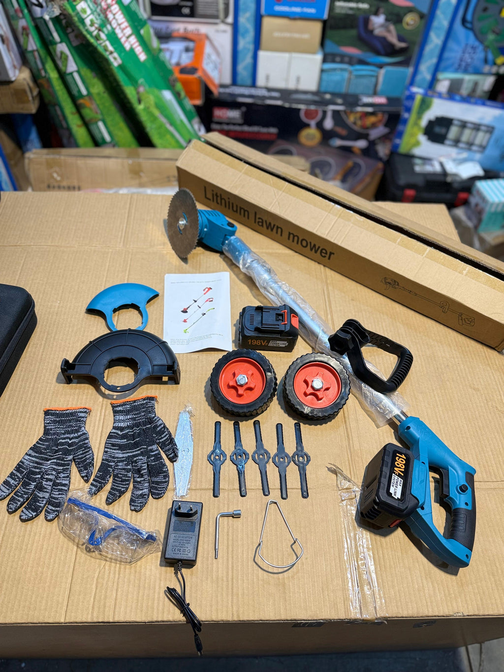 Rechargeable Grass Cutting Machine with 2 Batteries – Portable Lawn Trimmer