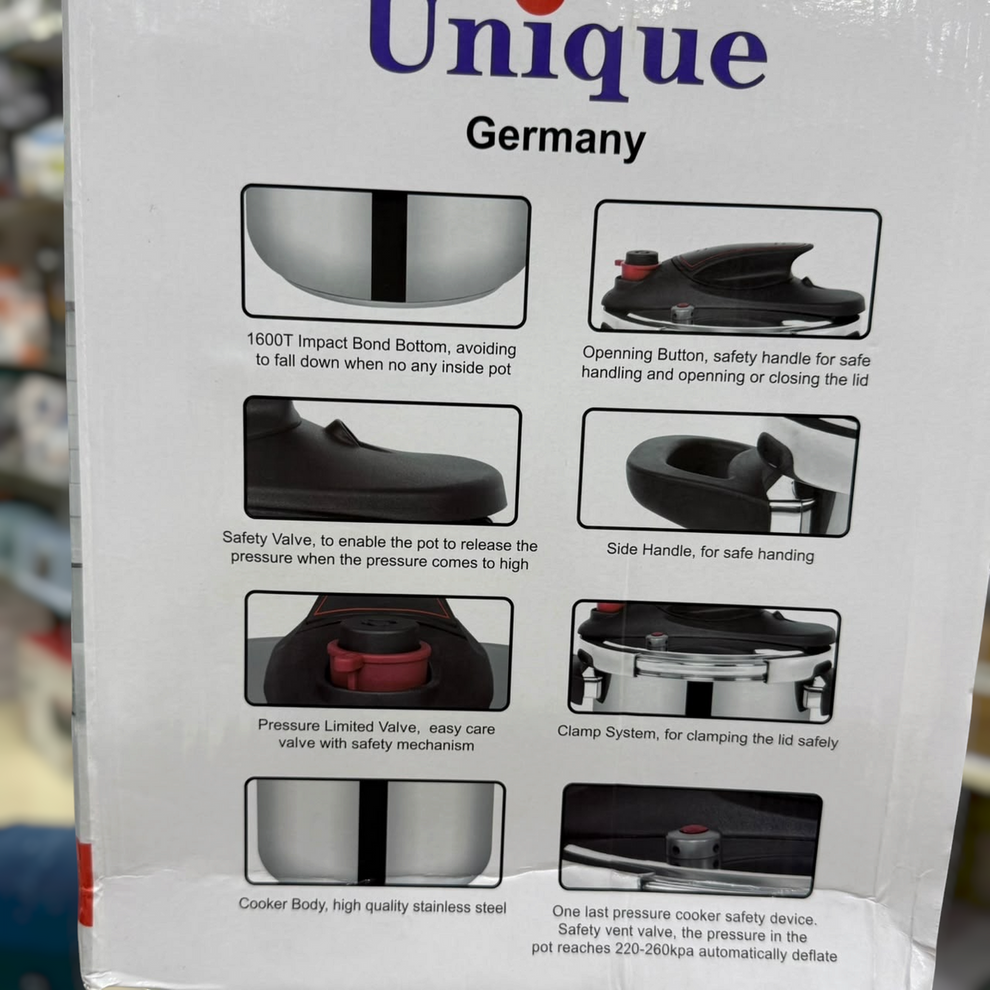 Unique Germany Pressure Cooker Set (4+6) - Stainless Steel with Casserole &amp; Steamer