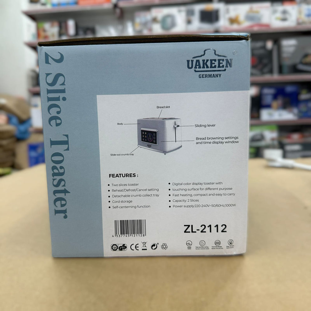 Uakeen Digital Color Diplay Toaster ZL-2112