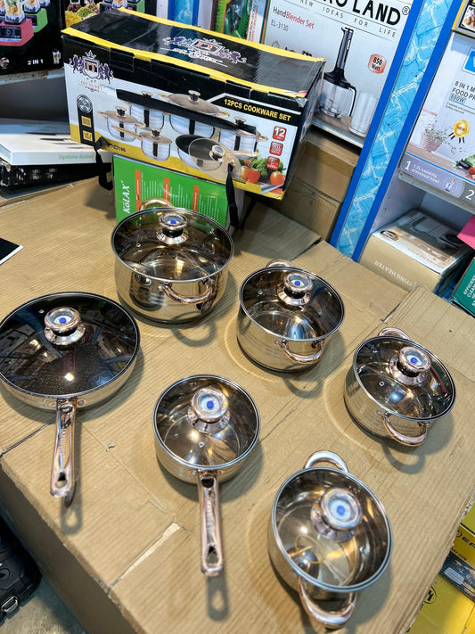 DT 12pcs Cookware Set – Nonstick Pots & Pans Kitchen Set