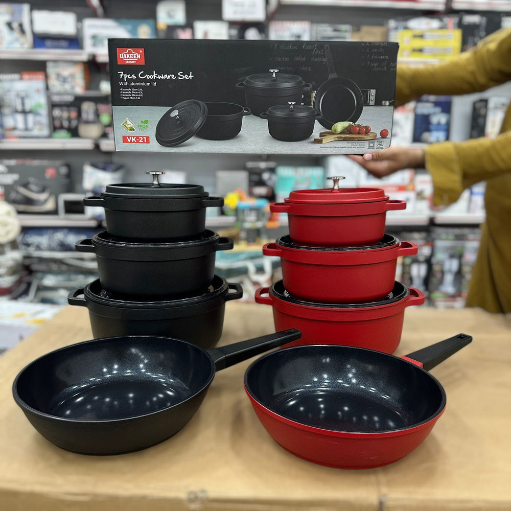Uakeen Induction Die-Cast Granite Cookware Set 7pcs VK-21