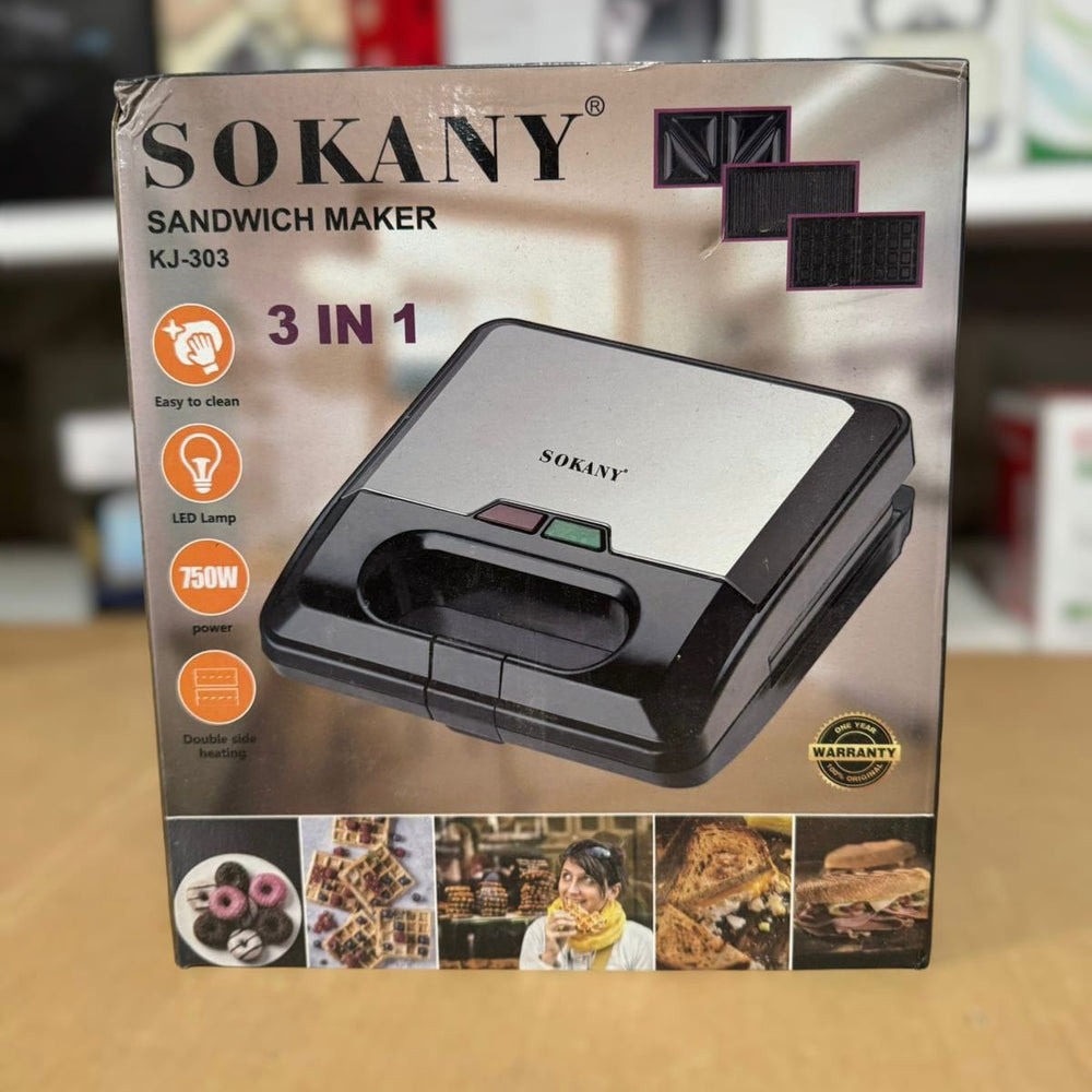 Sokany 3 in 1 Sandwich Maker 750W KJ-303