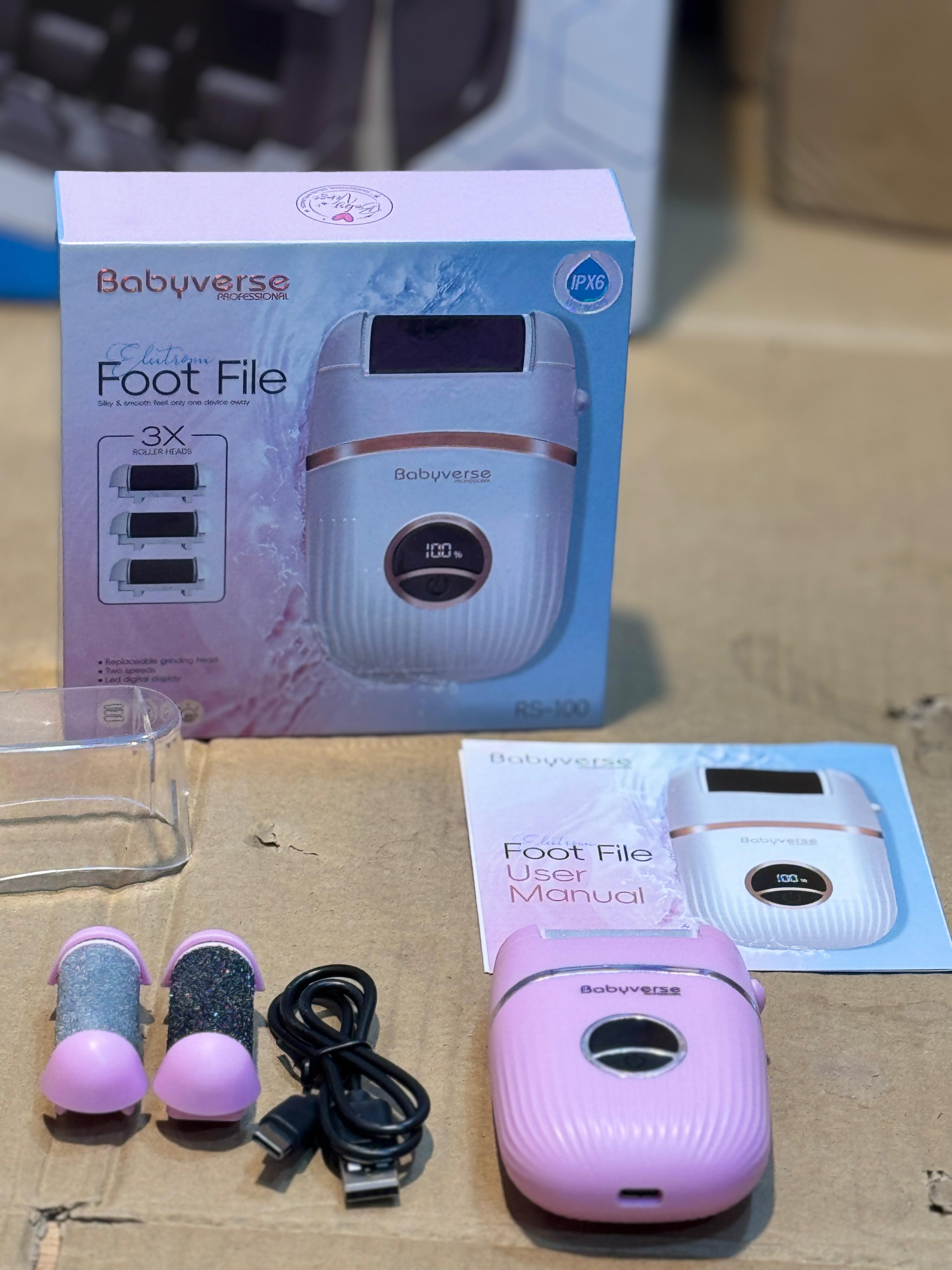 Babyverse Foot File RS-100 | Rechargeable Foot Grinder for Smooth & Soft Feet