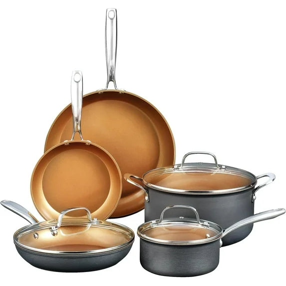 USA Lot 8 Pcs Gotham Pro Hard Anodized Cookware Set