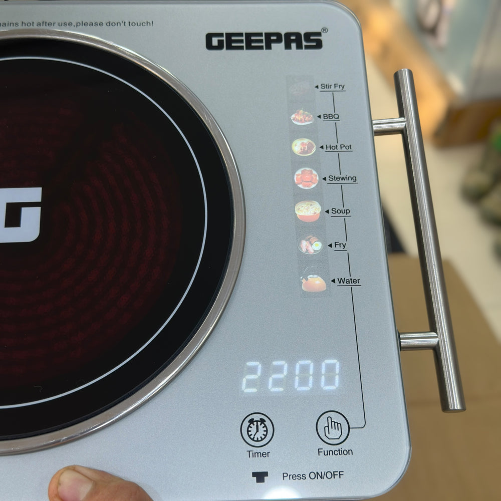 Geepas 2200W Digital Hot Plate | Electric Single Burner Cooktop 33032