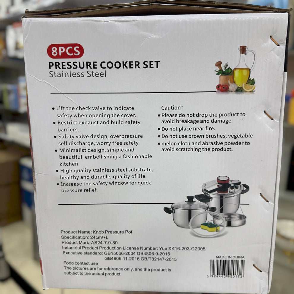 Tefal Stainless Steel 8pcs Pressure Cooker