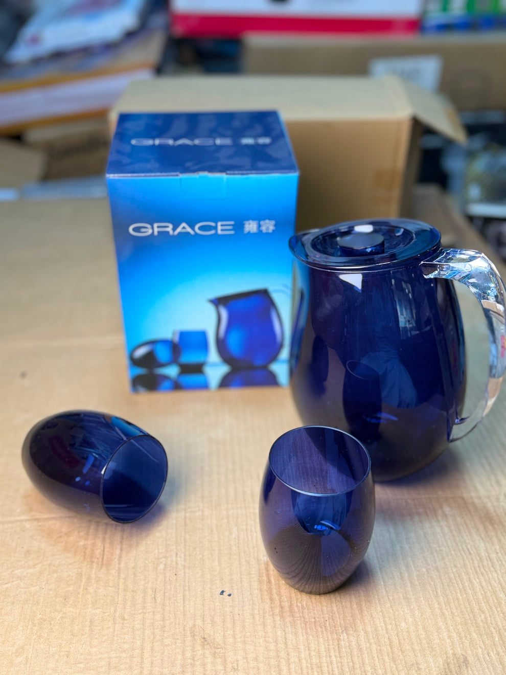 GRACE Water Pitcher & Tumbler Set – BPA-Free Acrylic Drinkware Collection Elegant Shatterproof Pitcher Set with Glasses | GRACE Premium Acrylic Serveware