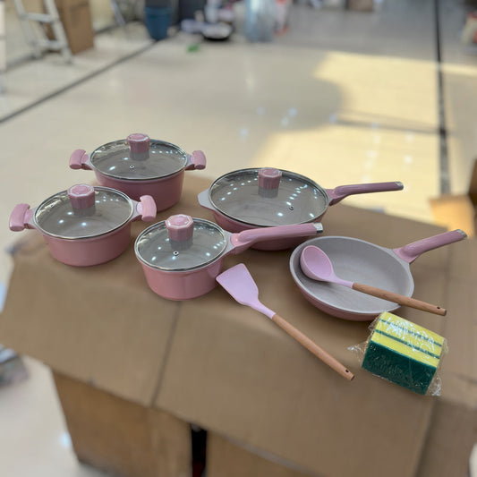 Osfe 9pcs Granite Non-Stick Cookware Set