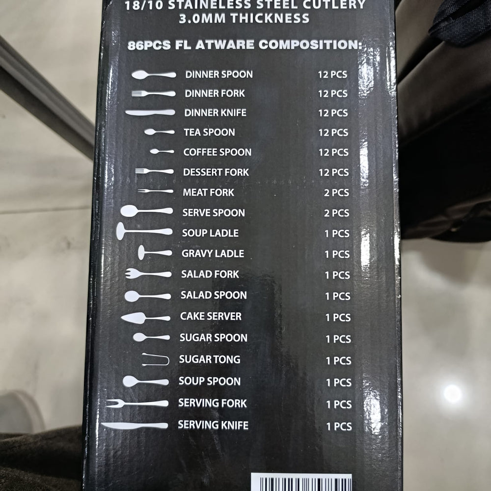 Milano 86pcs Steel Cutlery Set