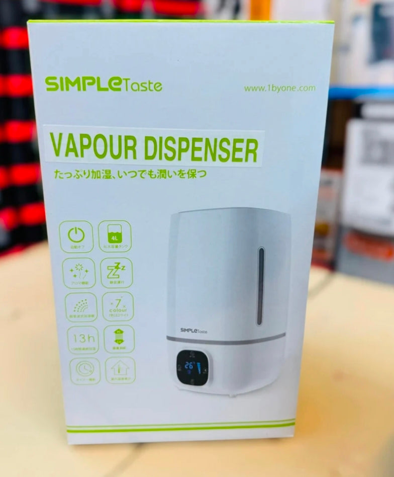 SimpleTaste 4L Ultrasonic Cool Humidifier Aroma Essential Oil Diffuser with LCD Display, 3 Mist Level Control, Timer Setting, and 7 Colors LED Light Whisper-Quiet, 171730CM