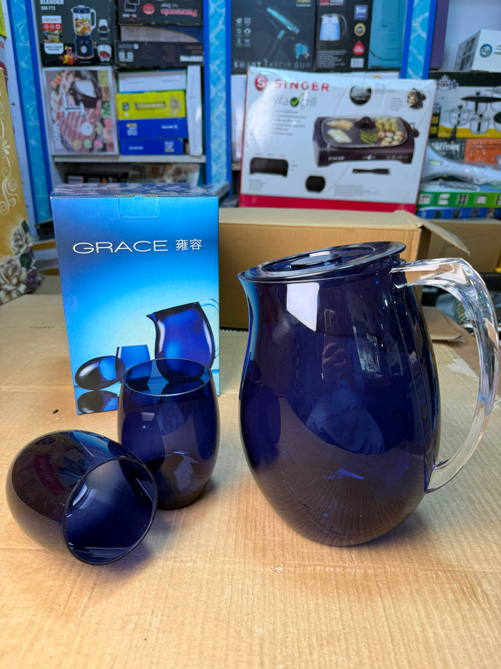 GRACE Water Pitcher & Tumbler Set – BPA-Free Acrylic Drinkware Collection Elegant Shatterproof Pitcher Set with Glasses | GRACE Premium Acrylic Serveware
