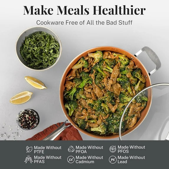 USA Lot 8 Pcs Gotham Pro Hard Anodized Cookware Set