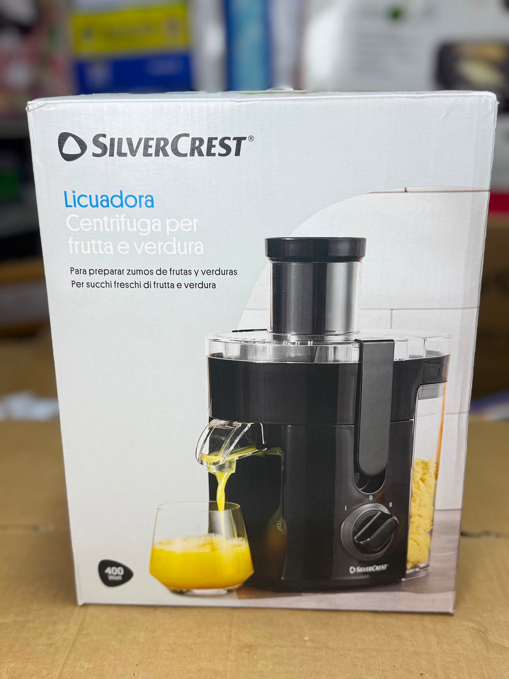 SilverCrest 400W Fruit & Vegetable Juicer SFE 400 A1 – Dual-Speed Centrifugal Extractor SFE 400 A1 SilverCrest Juicer | Stainless Steel Micro-Mesh Filter, Continuous Juicing