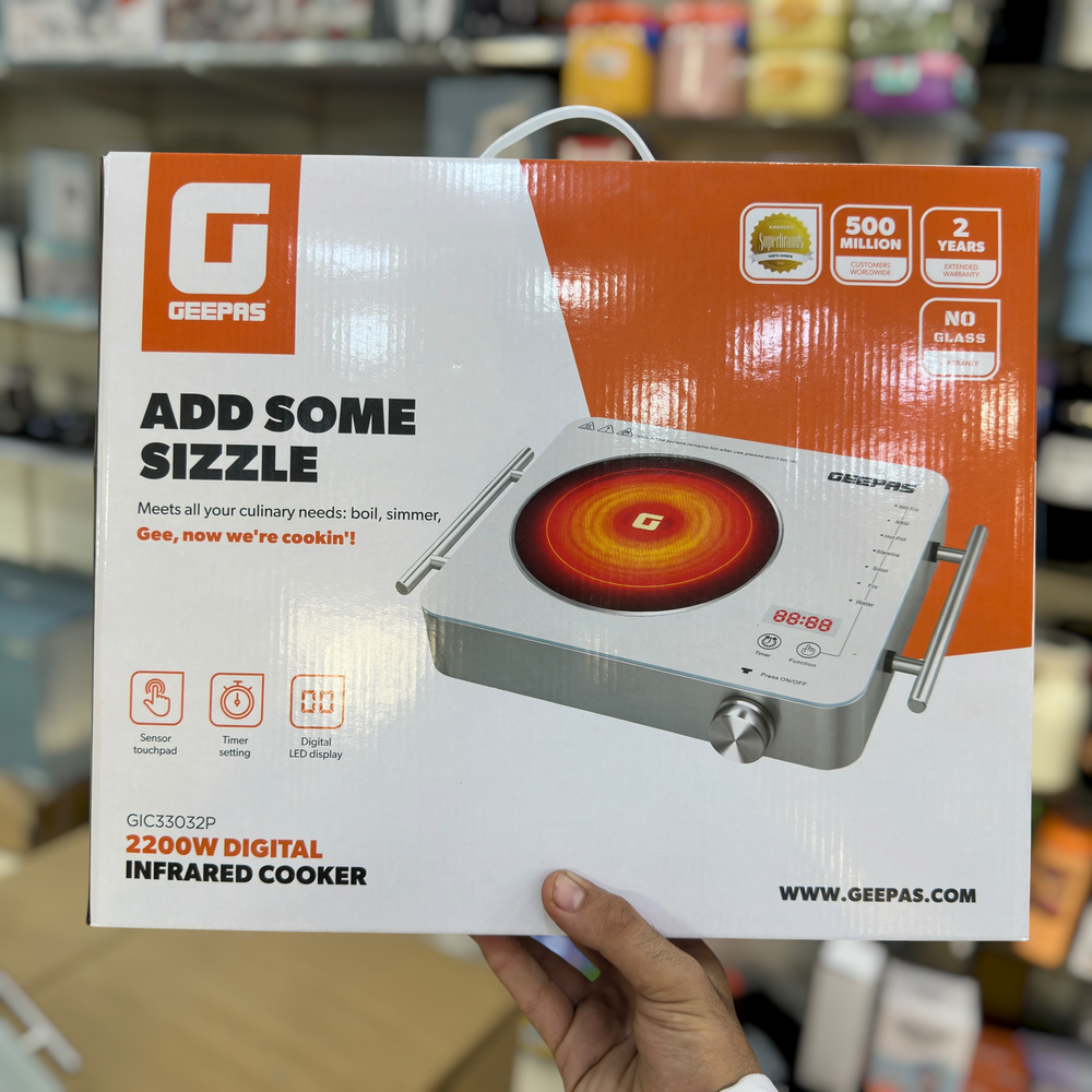 Geepas 2200W Digital Hot Plate | Electric Single Burner Cooktop 33032