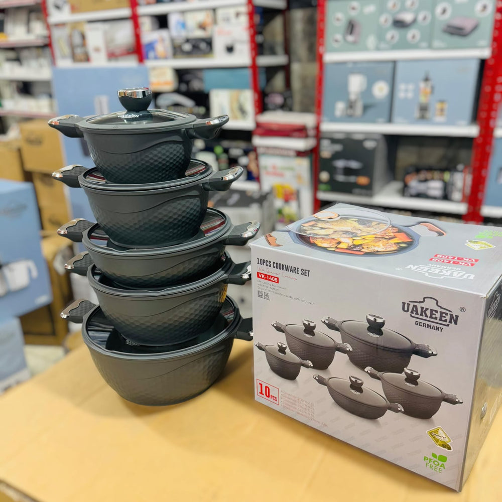 Uakeen Germany Induction Die-Cast Granite Cookware Set 10pcs VK-1408