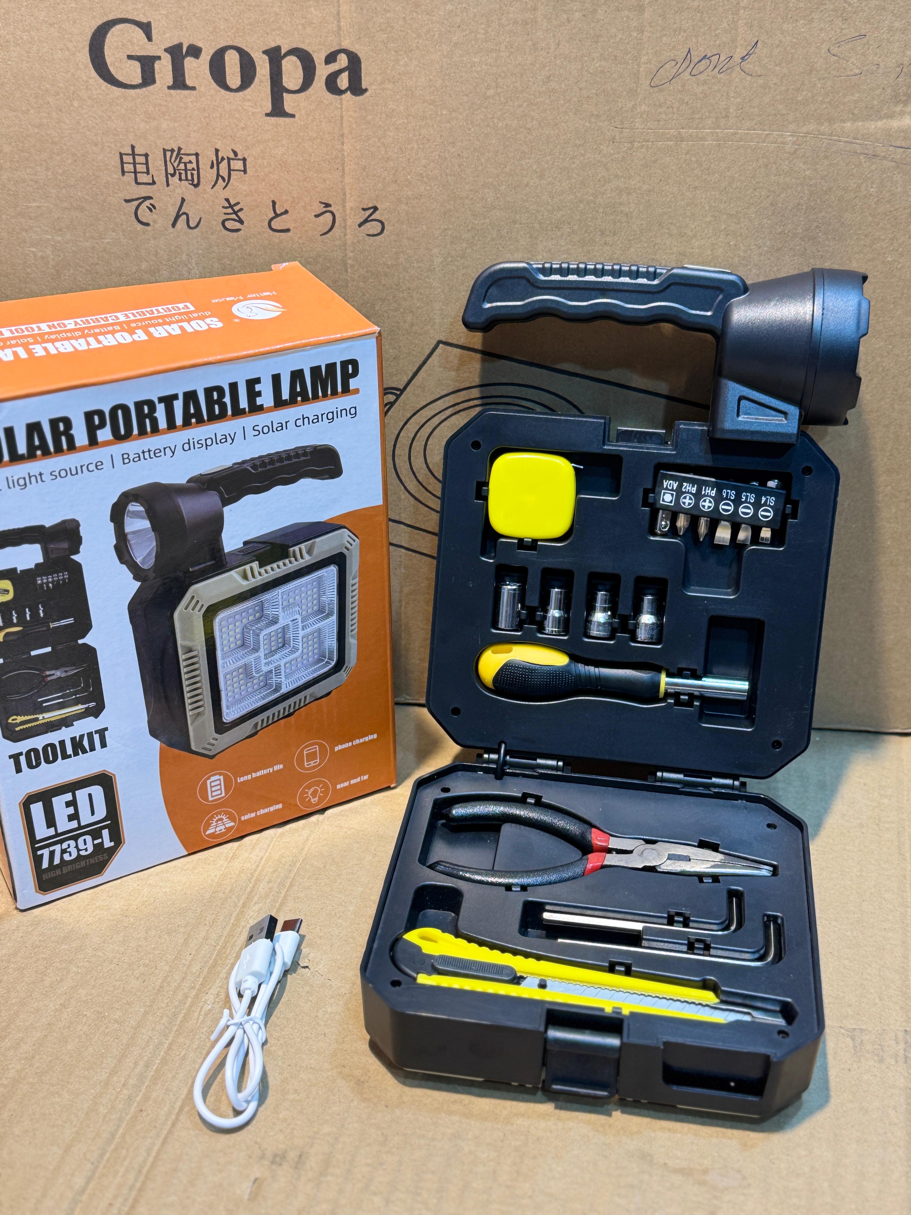 Solar Portable Lamp LED 7739-L + Toolkit | Outdoor & Emergency Lighting
