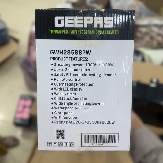 Geepas Thermopro Wifi PTC Ceramic Wall Heater 28588