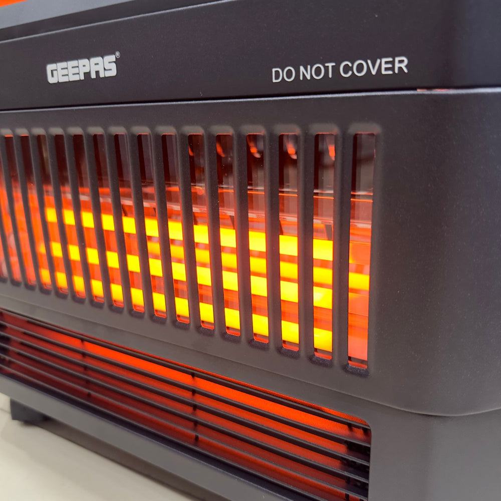 Geepas Quartz Tube Log Flame Effect Electric Heater 28580