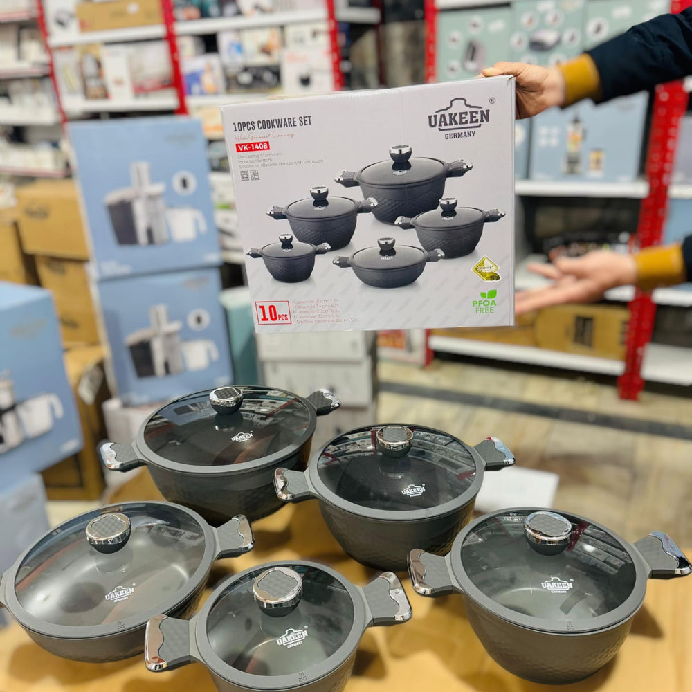 Uakeen Germany Induction Die-Cast Granite Cookware Set 10pcs VK-1408