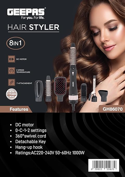 Geepas 8 in 1 Hair Styler Set 86070