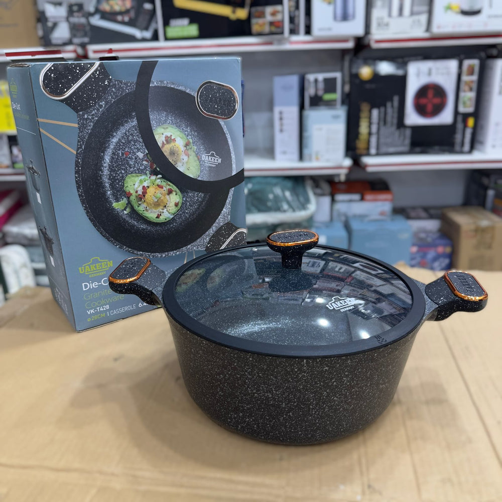 Uakeen 6.4L Induction Die-Cast Granite Casserole 28cm VK-T628