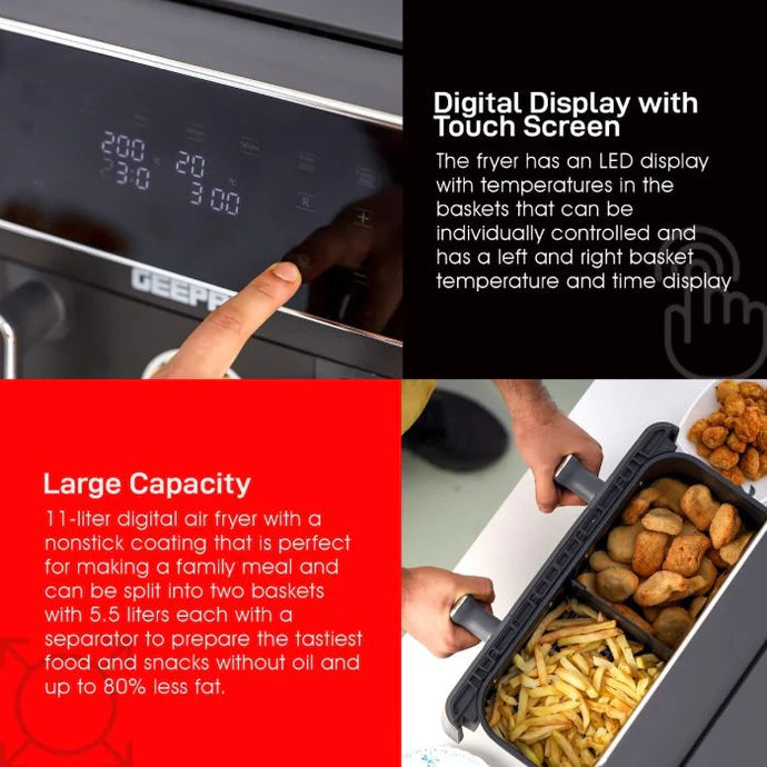 Geepas Dual Cook 11L Digital Air Fryer-37532