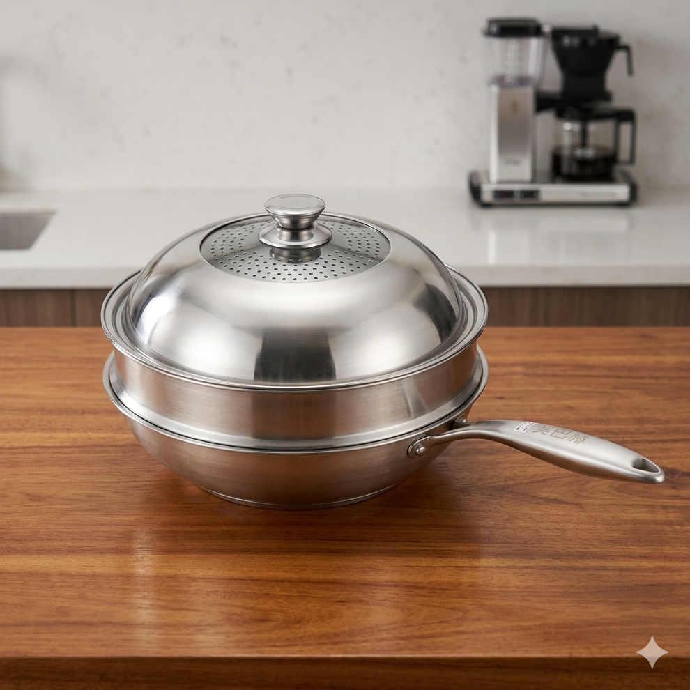 lot imported lesser coating deep fry pan 32CM food stamer