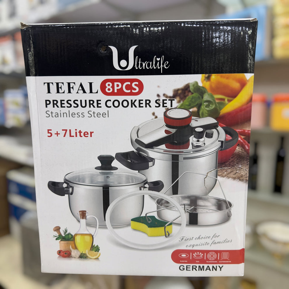 Tefal Stainless Steel 8pcs Pressure Cooker