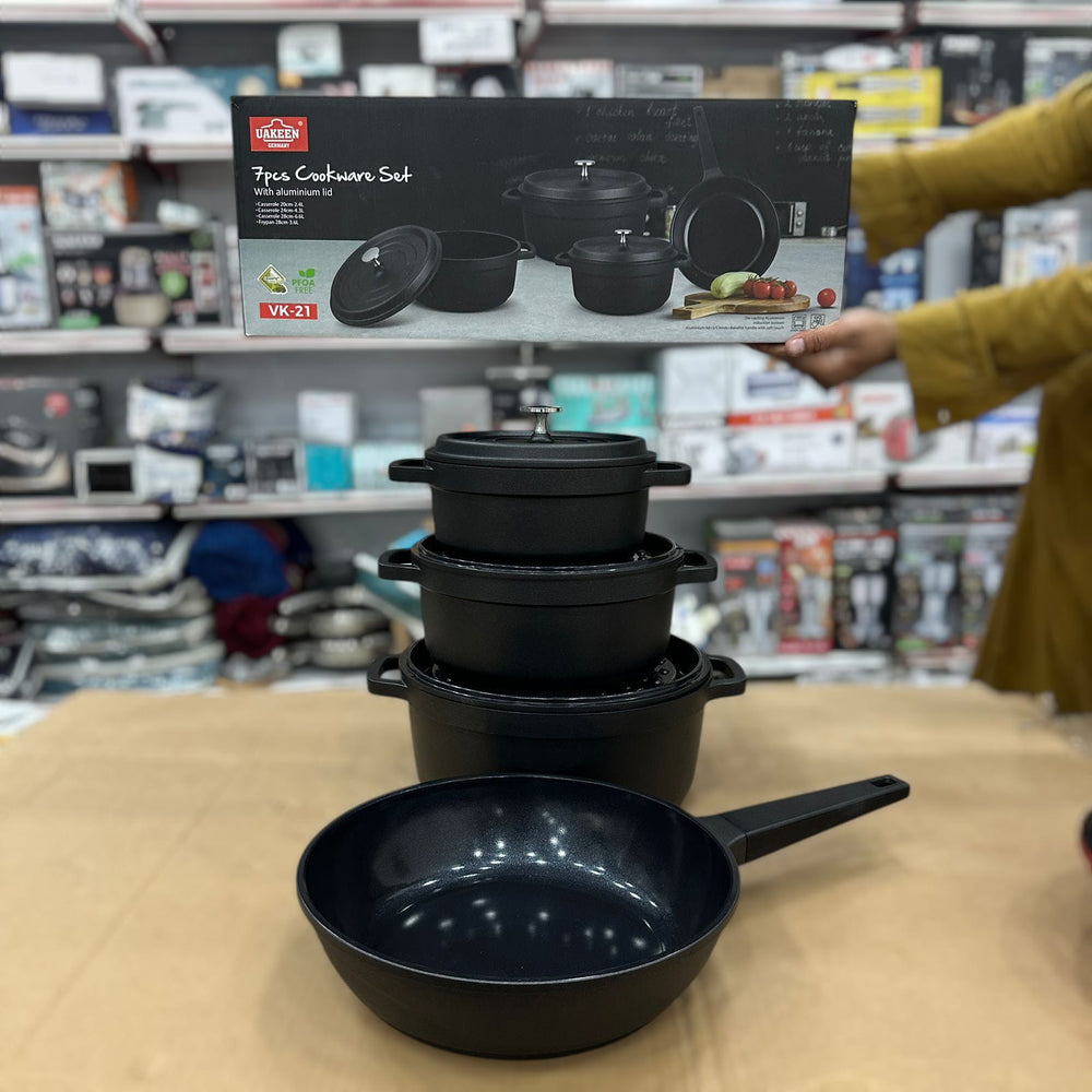 Uakeen Induction Die-Cast Granite Cookware Set 7pcs VK-21