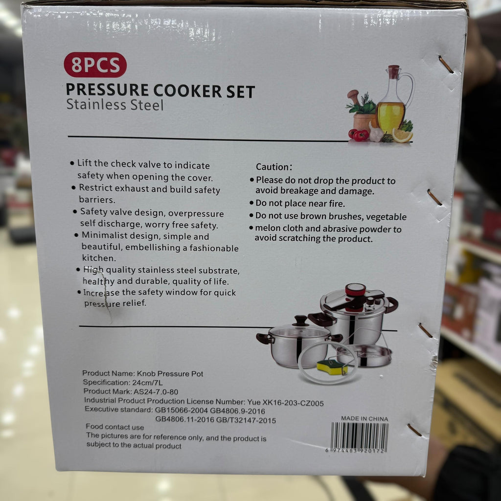 Stainless Steel 8pcs Automatic Pressure Cooker