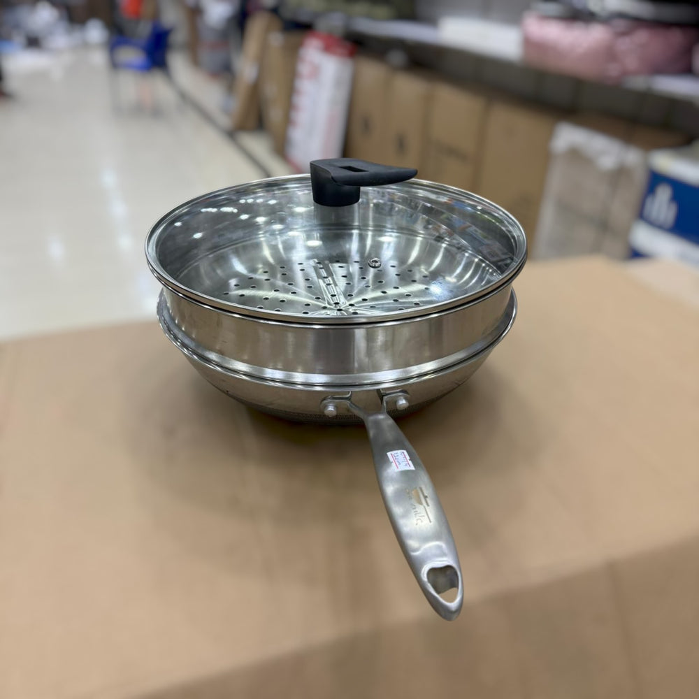 2 in 1 Laser Coated Deep Pan & Steamer