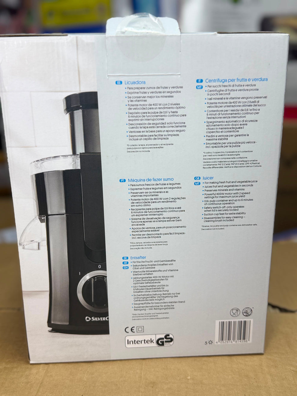 SilverCrest 400W Fruit & Vegetable Juicer SFE 400 A1 – Dual-Speed Centrifugal Extractor SFE 400 A1 SilverCrest Juicer | Stainless Steel Micro-Mesh Filter, Continuous Juicing