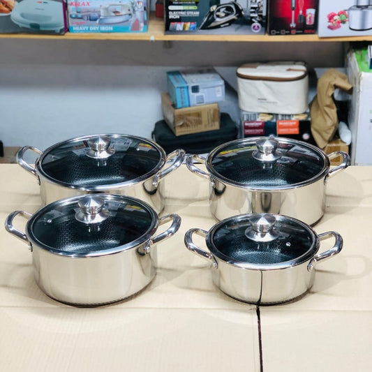 Honeycomb Laser Coated 4Pcs Casserole Set