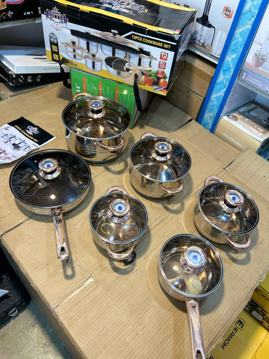 DT 12pcs Cookware Set – Nonstick Pots & Pans Kitchen Set