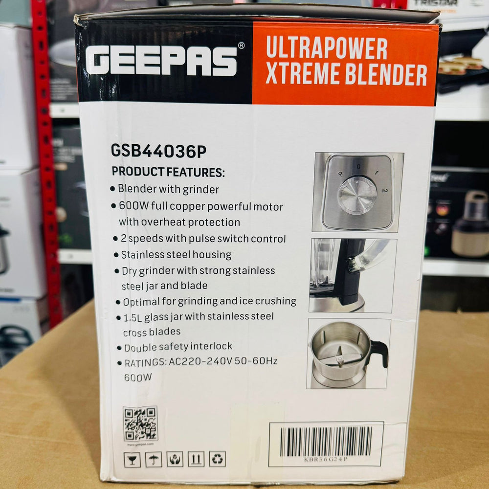 Geepas 2 in 1 Ultrapower Xtreme Blender-44036