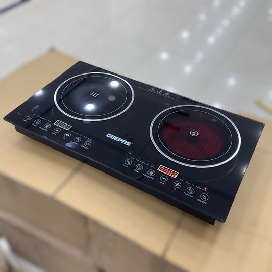 Geepas 2 in 1 Induction & Infrared Double Burner Hot Plate 6130