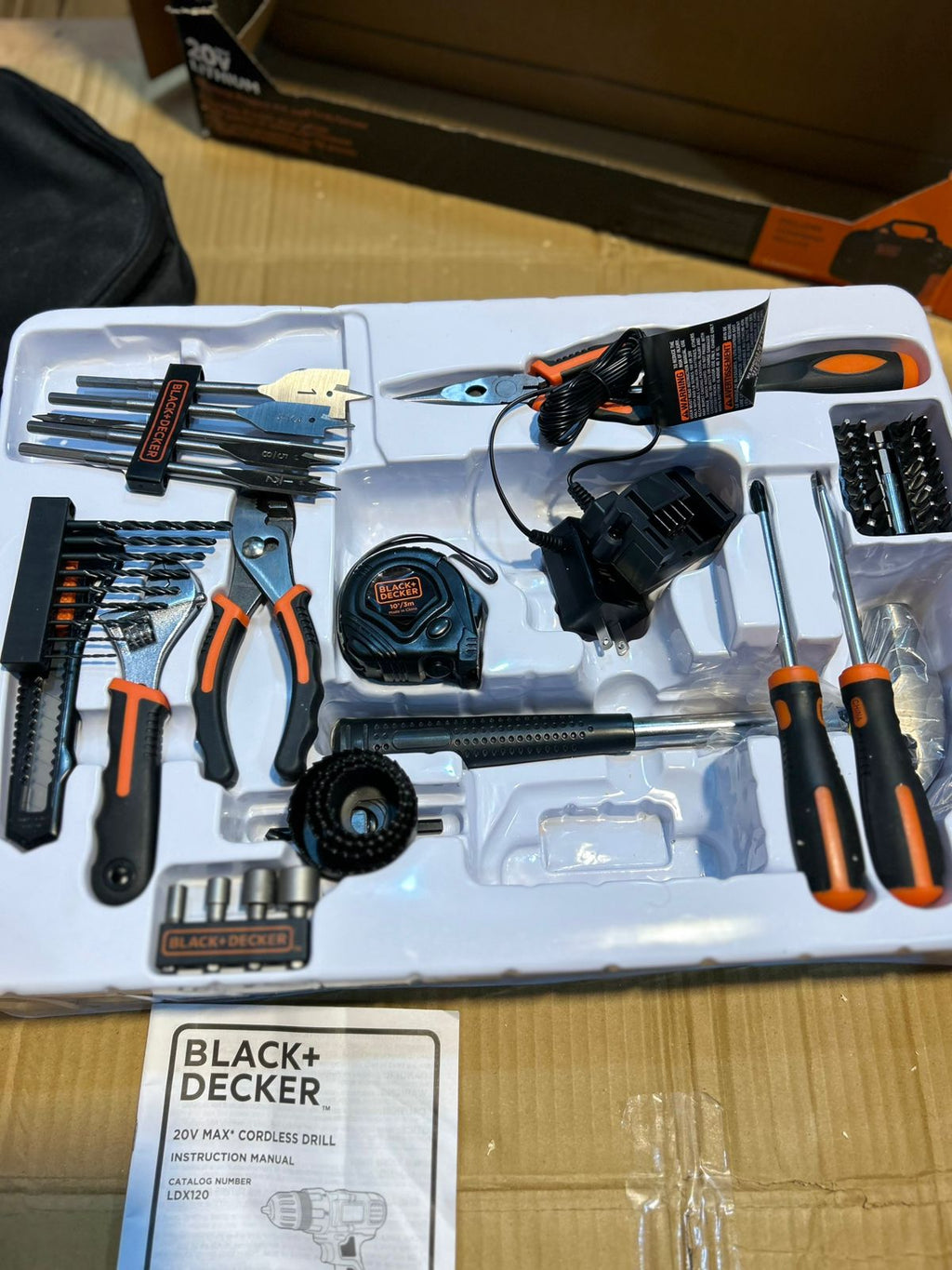 Black+Decker 68pcs Drill Set LDX120 – Cordless Power Tool Kit