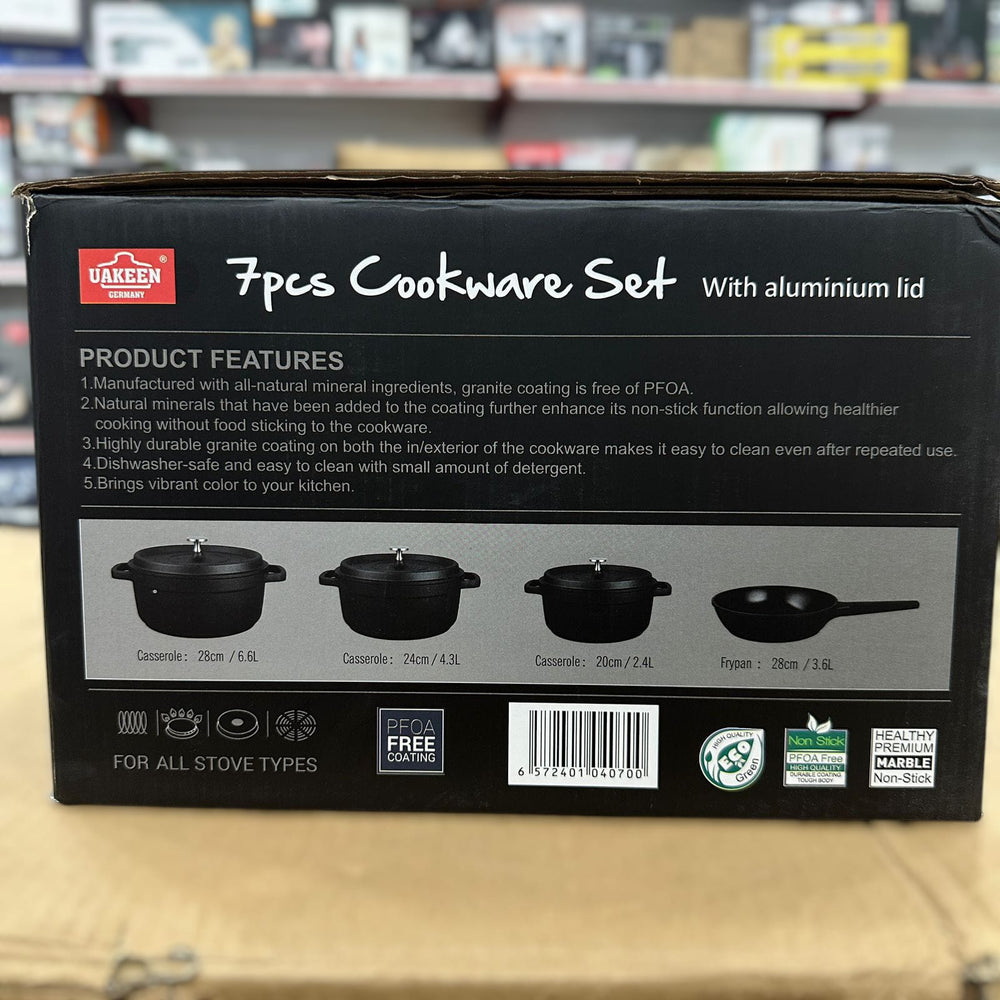 Uakeen Germany Induction Die-Cast Granite Cookware Set 7pcs VK-21
